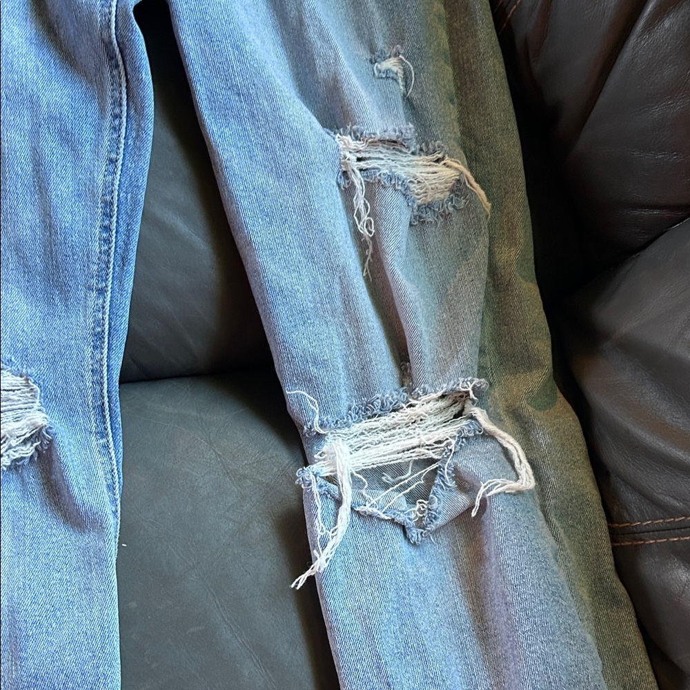 Altar'd State Light Blue Distressed Boyfriend Jeans - Picture 7 of 11